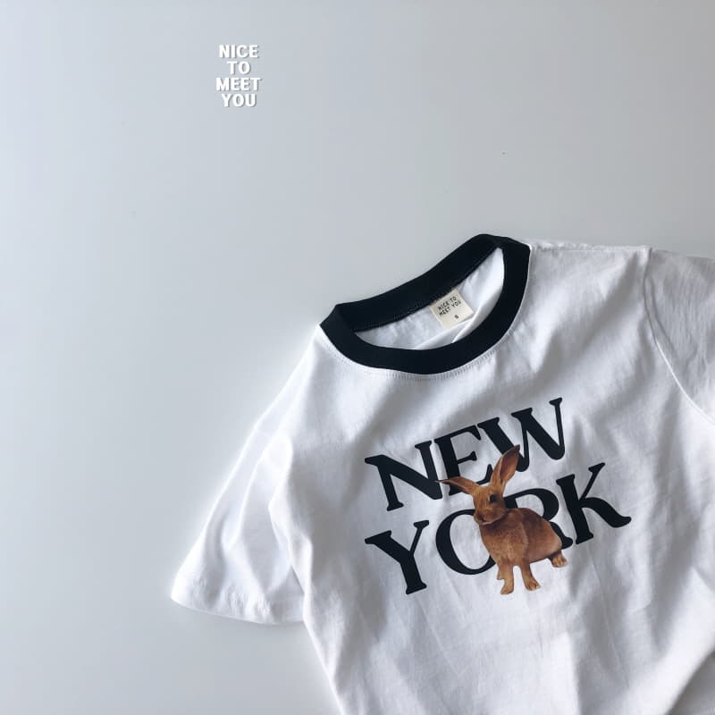 Nice To Meet You - Korean Children Fashion - #kidsshorts - Rabbit New York Tee