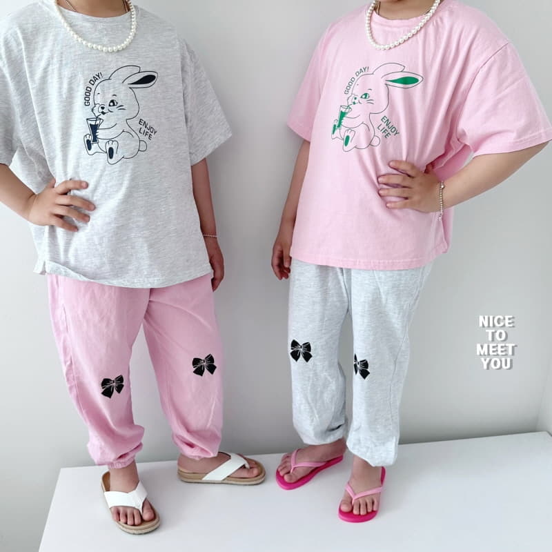 Nice To Meet You - Korean Children Fashion - #toddlerclothing - Ribbon Pants - 6