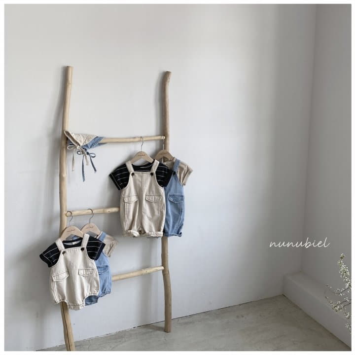 Nunubiel - Korean Baby Fashion - #babyoutfit - Cut Denim Bodysuit with Bonnet - 7