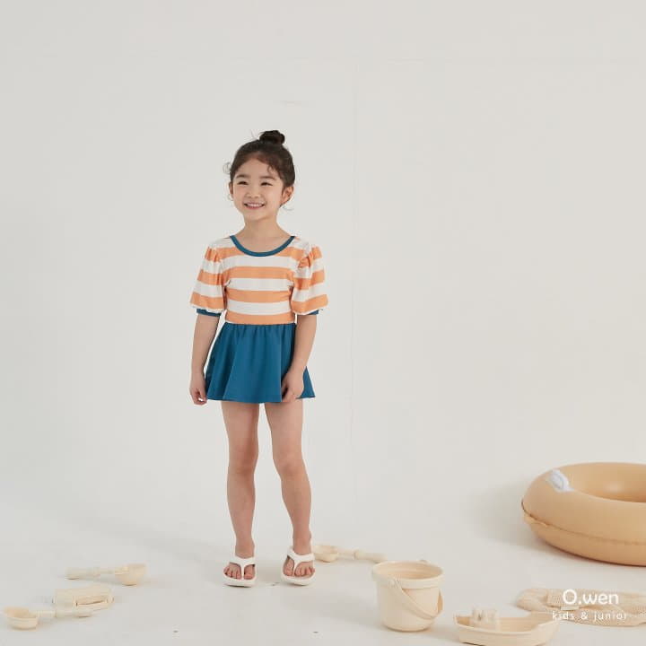 O Wen - Korean Children Fashion - #kidsstore - Nimo Swim Bodysuit with Skirt Set - 2