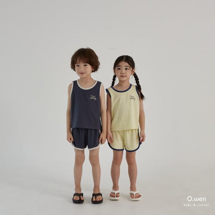 O Wen - Korean Children Fashion - #toddlerclothing - One Thing 3 Tee Sleeveless Bottom Set - 11