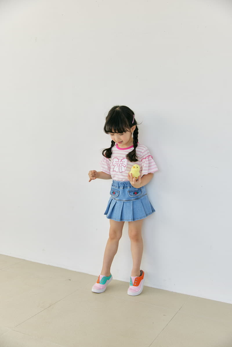 Orange Mom - Korean Children Fashion - #Kfashion4kids - Ribbon Stripes Tee