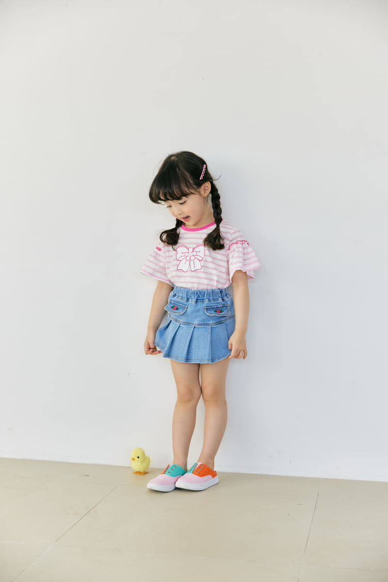 Orange Mom - Korean Children Fashion - #kidzfashiontrend - Span Flower Embrodiery Skirt - 4