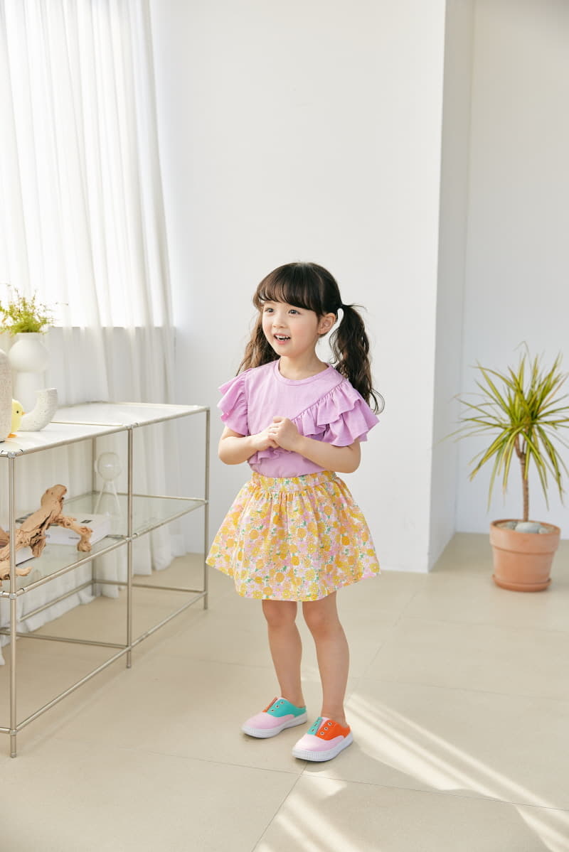 Orange Mom - Korean Children Fashion - #kidzfashiontrend - Flower Print Skirt - 4