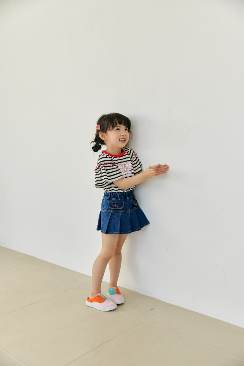 Orange Mom - Korean Children Fashion - #childofig - Ribbon Stripes Tee - 9