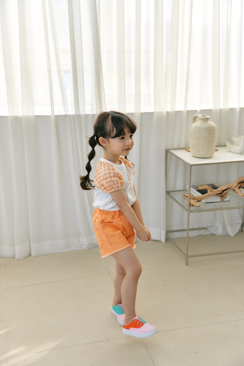 Orange Mom - Korean Children Fashion - #stylishchildhood - Check Color Tee - 4