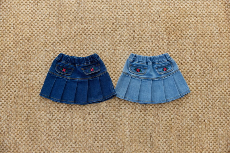 Orange Mom - Korean Children Fashion - #childofig - Span Flower Embrodiery Skirt - 9