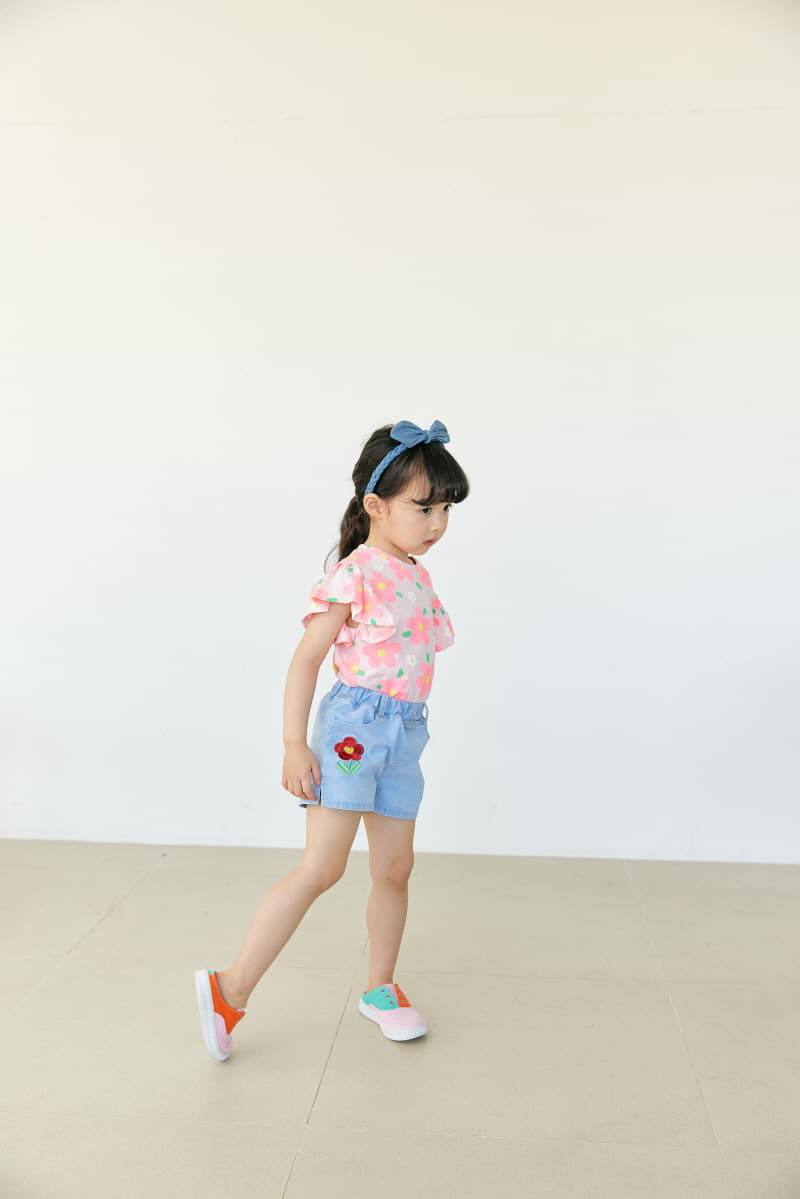 Orange Mom - Korean Children Fashion - #childofig - Flower Embrodiery Shorts - 8