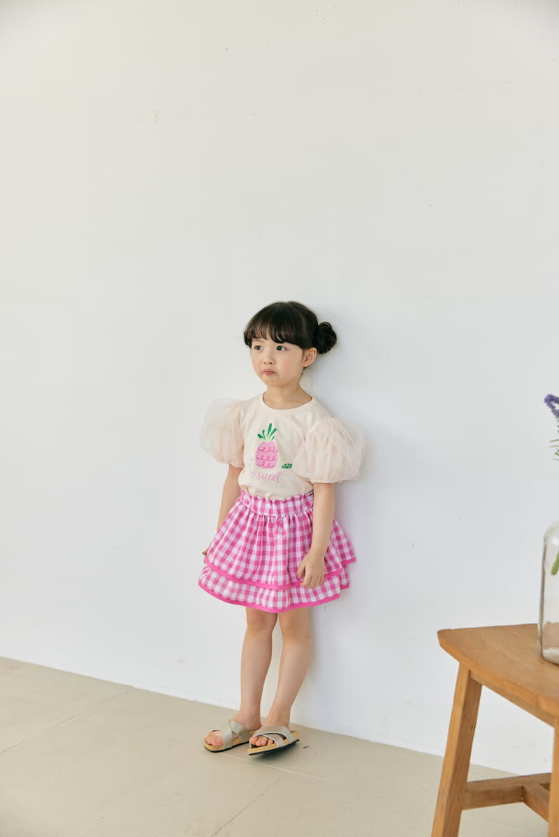 Orange Mom - Korean Children Fashion - #childrensboutique - Mesh Puff Sleeves Tee - 8