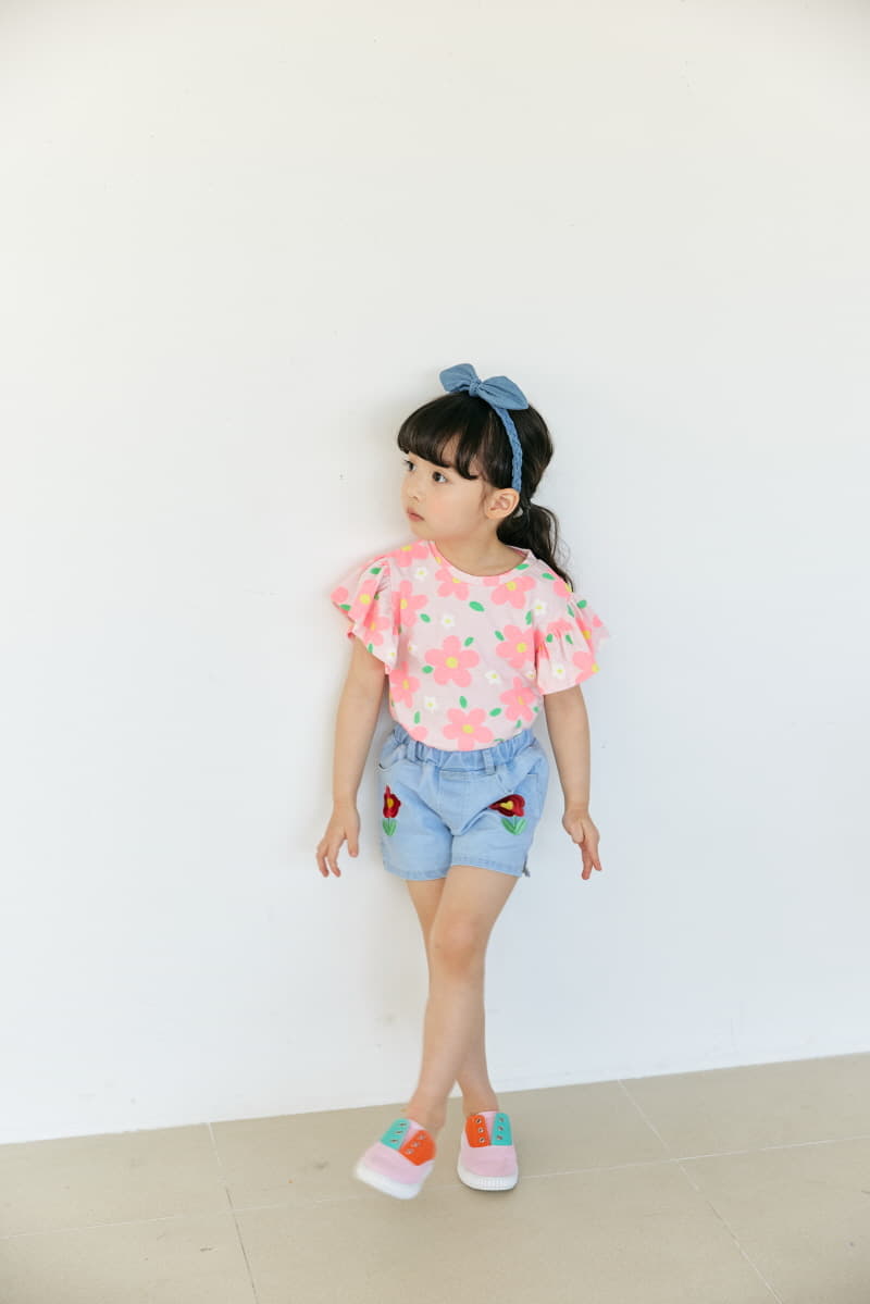 Orange Mom - Korean Children Fashion - #childrensboutique - Flower Embrodiery Shorts - 9