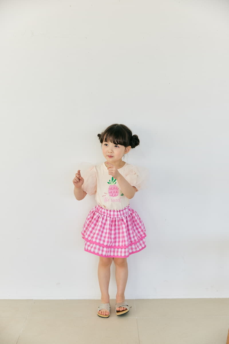 Orange Mom - Korean Children Fashion - #designkidswear - Mesh Puff Sleeves Tee - 9