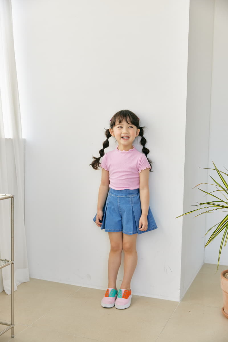 Orange Mom - Korean Children Fashion - #kidsshorts - Heart Wrinkle Skirt Pants - 4