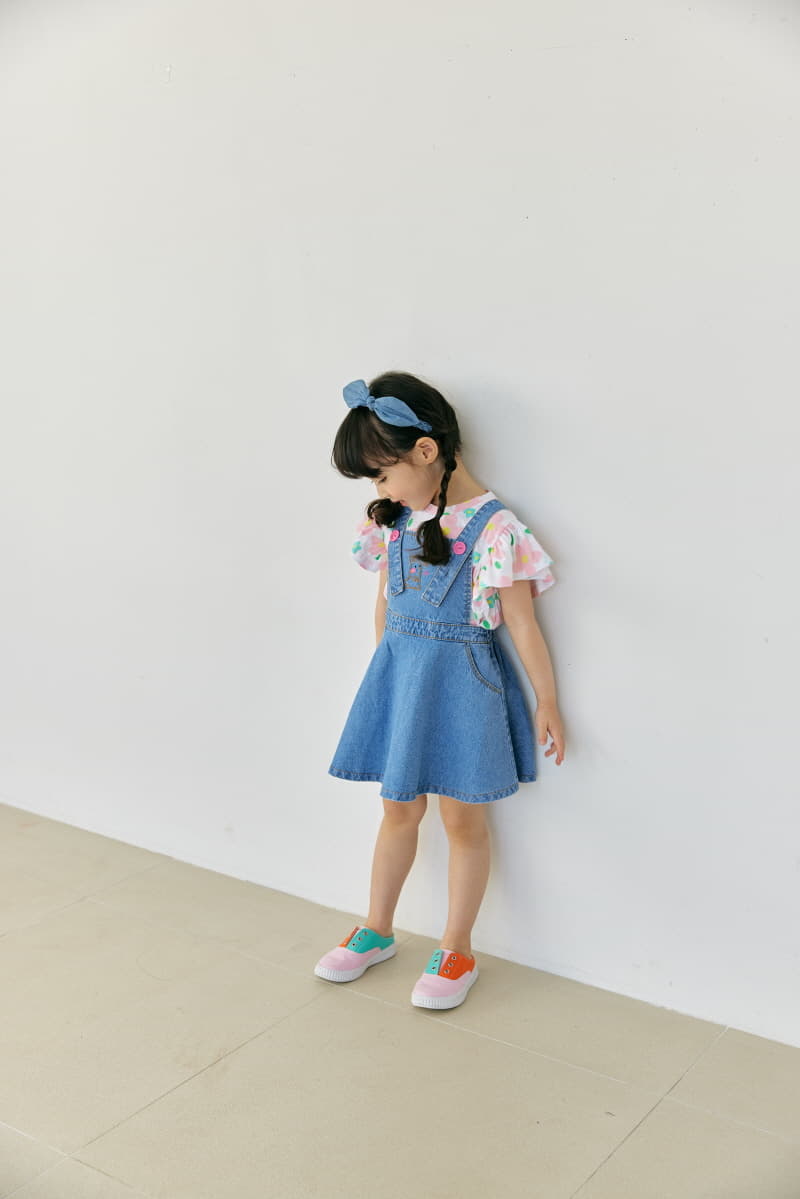 Orange Mom - Korean Children Fashion - #kidsstore - Rabbit Dungarees One-piece - 3
