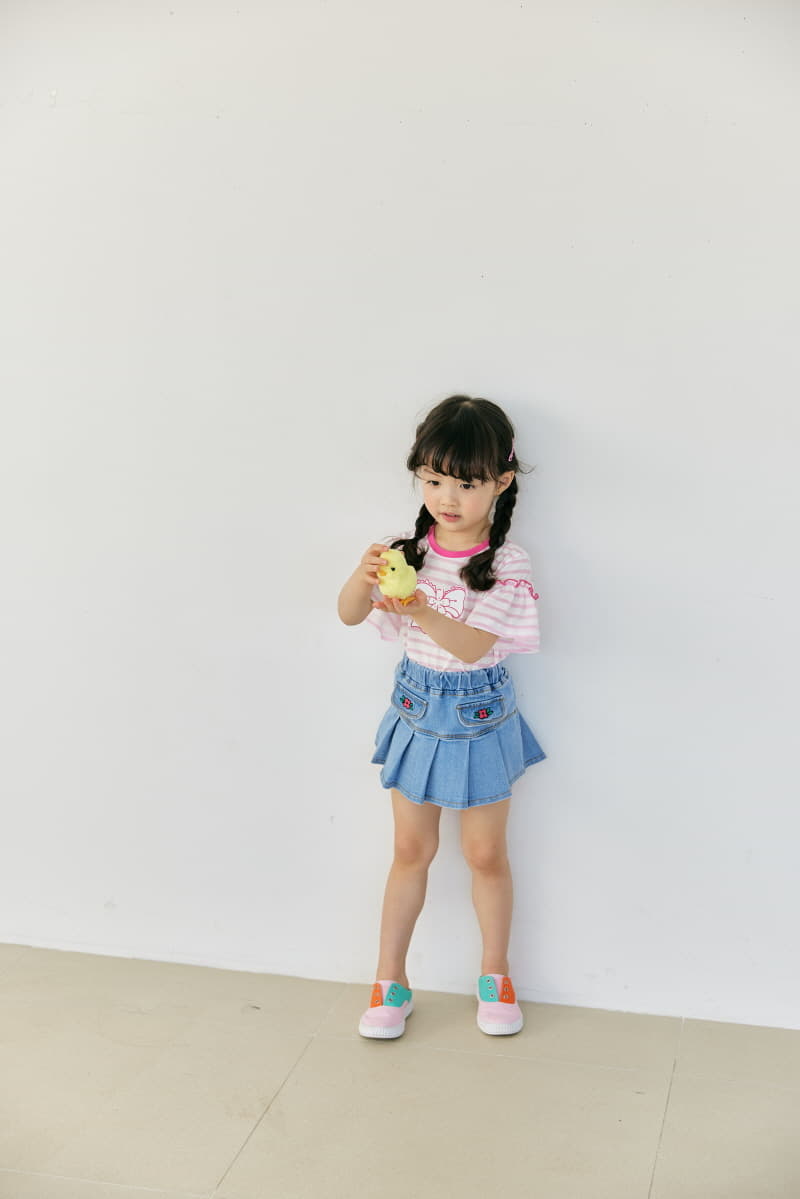 Orange Mom - Korean Children Fashion - #kidsstore - Span Flower Embrodiery Skirt - 2