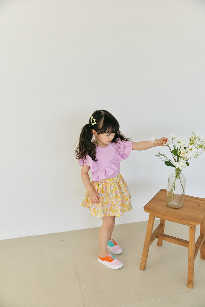 Orange Mom - Korean Children Fashion - #kidsstore - Flower Print Skirt - 2