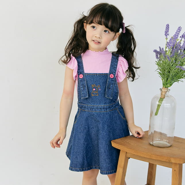 Orange Mom - Korean Children Fashion - #kidsstore - Rabbit Dungarees One-piece - 4