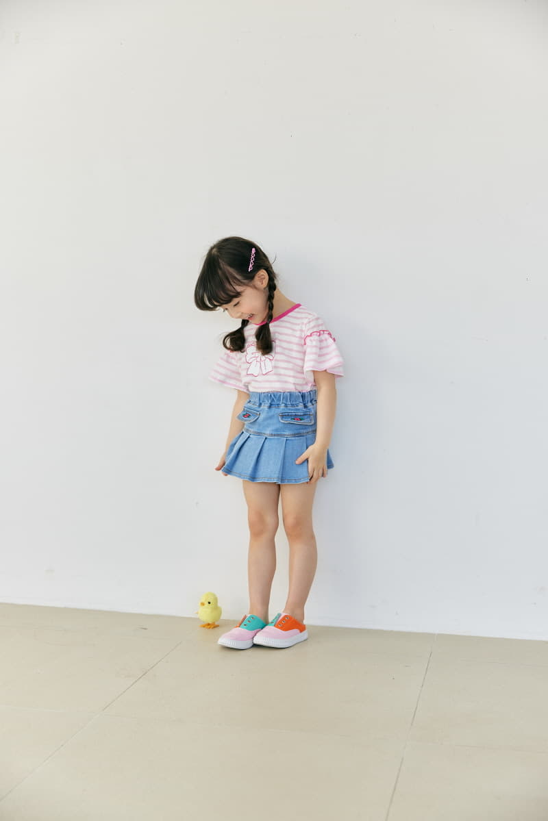Orange Mom - Korean Children Fashion - #kidzfashiontrend - Span Flower Embrodiery Skirt - 3