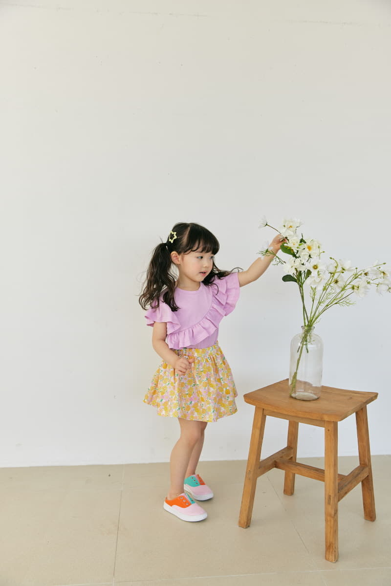 Orange Mom - Korean Children Fashion - #kidzfashiontrend - Flower Print Skirt - 3