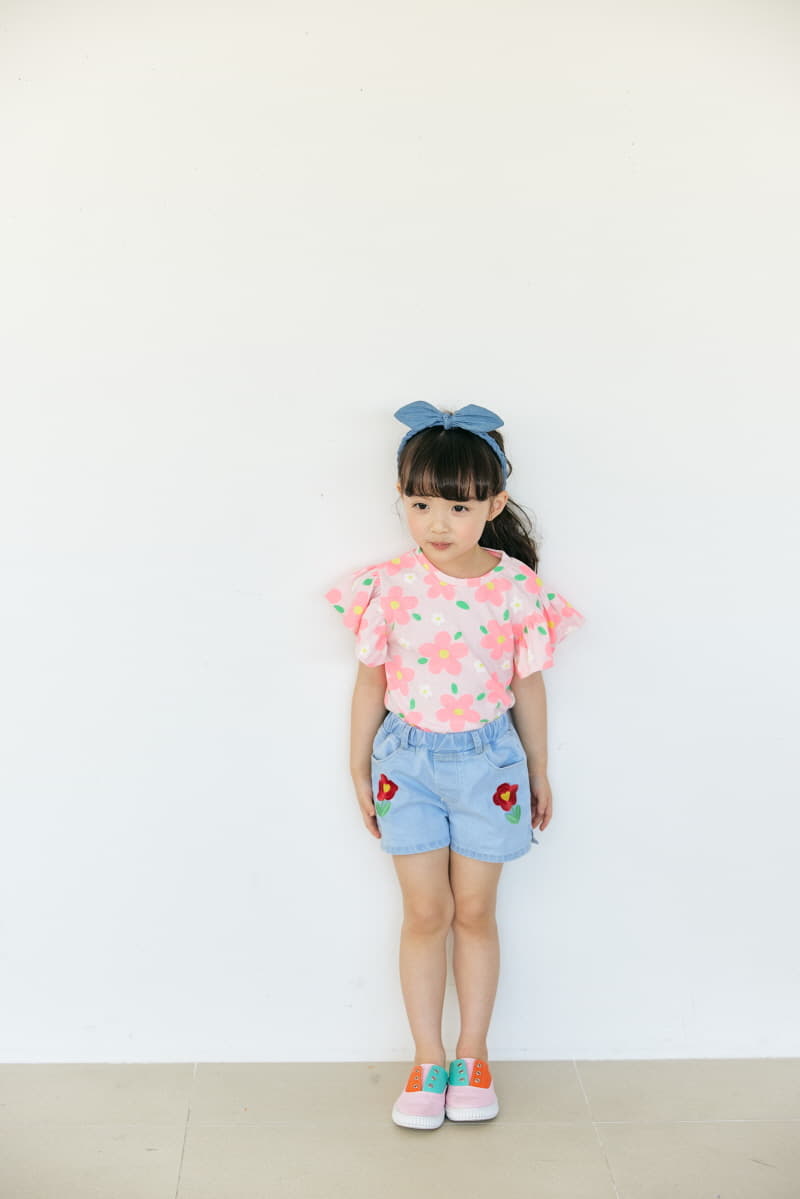 Orange Mom - Korean Children Fashion - #littlefashionista - Heart Flower Tee - 3