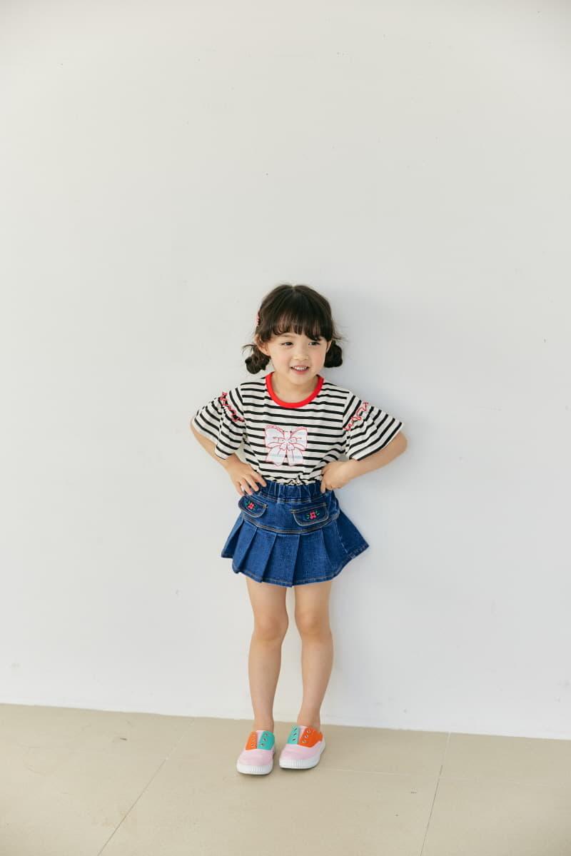 Orange Mom - Korean Children Fashion - #magicofchildhood - Span Flower Embrodiery Skirt - 6
