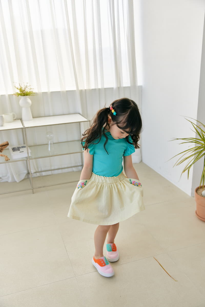Orange Mom - Korean Children Fashion - #magicofchildhood - Flower Embroidery Skirt - 8