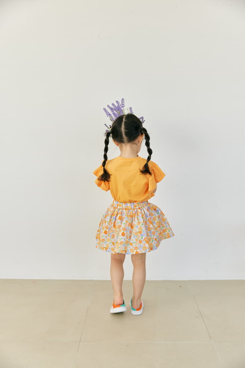 Orange Mom - Korean Children Fashion - #magicofchildhood - Flower Print Skirt - 6