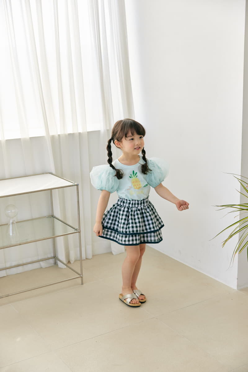Orange Mom - Korean Children Fashion - #prettylittlegirls - Mesh Puff Sleeves Tee - 3