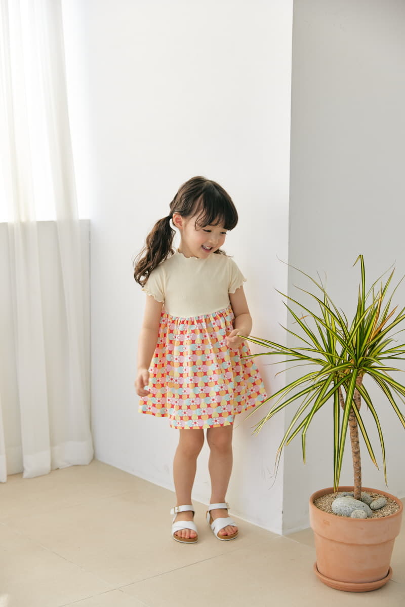 Orange Mom - Korean Children Fashion - #prettylittlegirls - Rib Color One-piece - 2