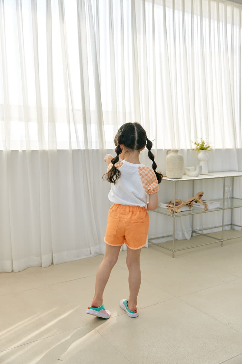 Orange Mom - Korean Children Fashion - #stylishchildhood - Check Color Tee - 3