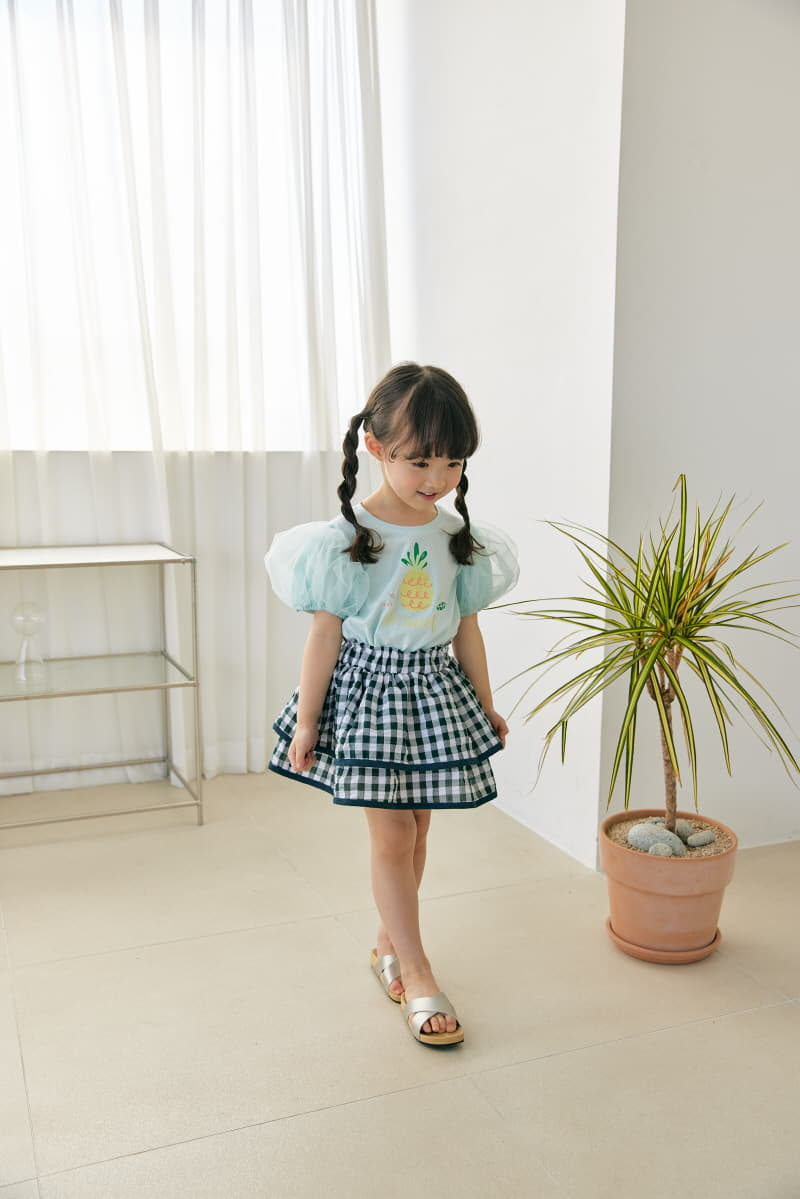 Orange Mom - Korean Children Fashion - #prettylittlegirls - Mesh Puff Sleeves Tee - 4