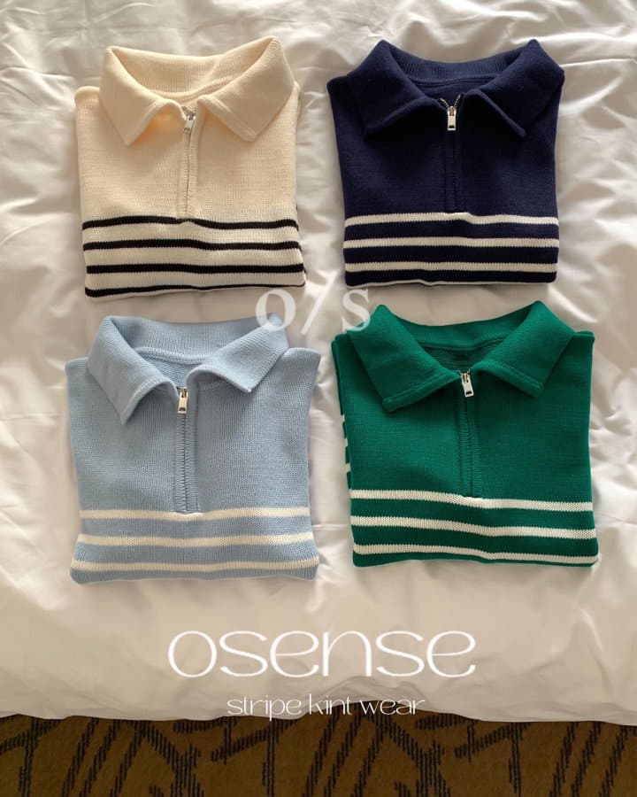 Osense - Korean Women Fashion - #womensfashion - Candle Short Zip-up Knit Tee