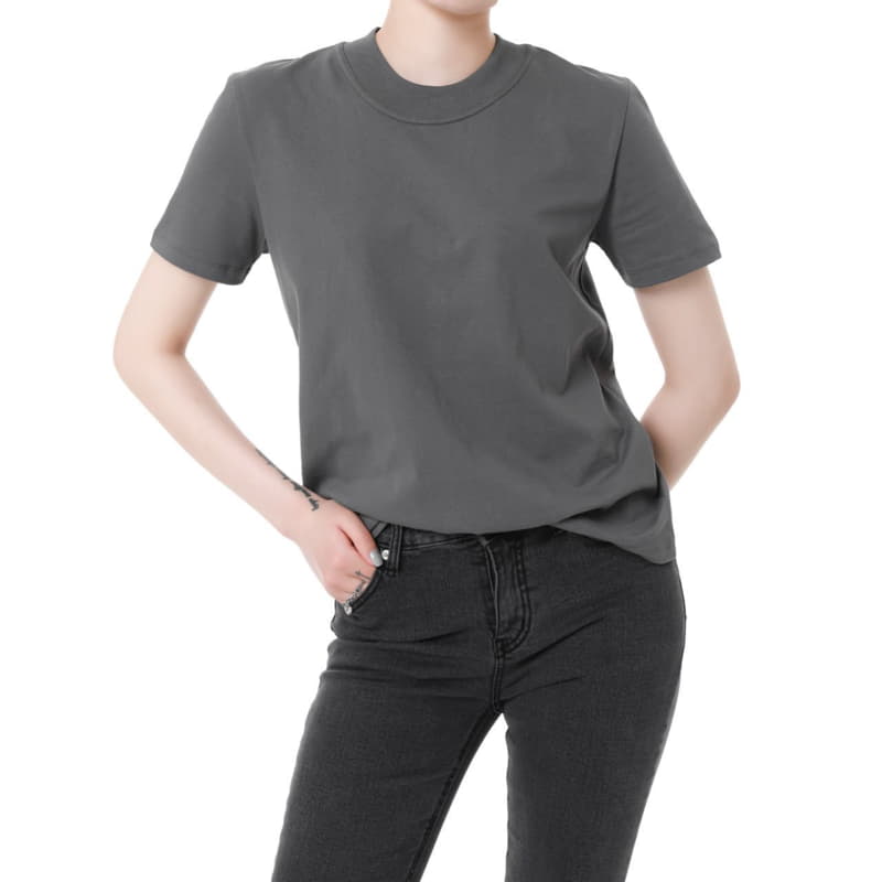 Paper Moon - Korean Women Fashion - #momslook - Crew Neck Round Slim Tee - 8