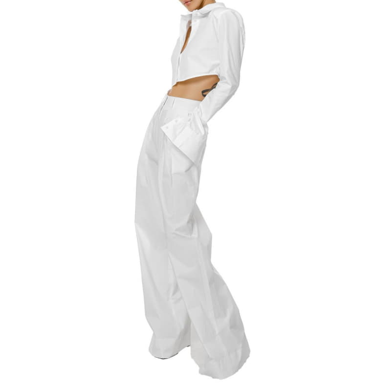 Paper Moon - Korean Women Fashion - #womensfashion - Cotton Two Wide Pants - 4