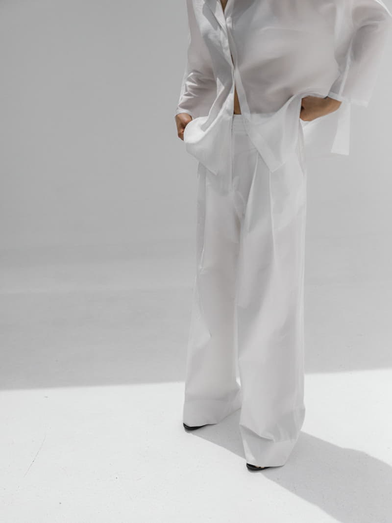 Paper Moon - Korean Women Fashion - #momslook - Cotton Two Wide Pants - 8
