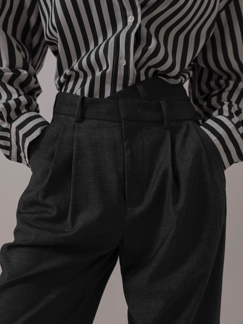 Paper Moon - Korean Women Fashion - #womensfashion - Stripes Pattern Oversize Down Shirt - 4