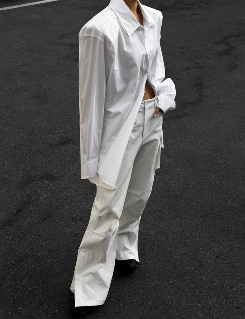 Paper Moon - Korean Women Fashion - #momslook - Maxy Obersize Pad SHOulder Button Down Shirt - 11