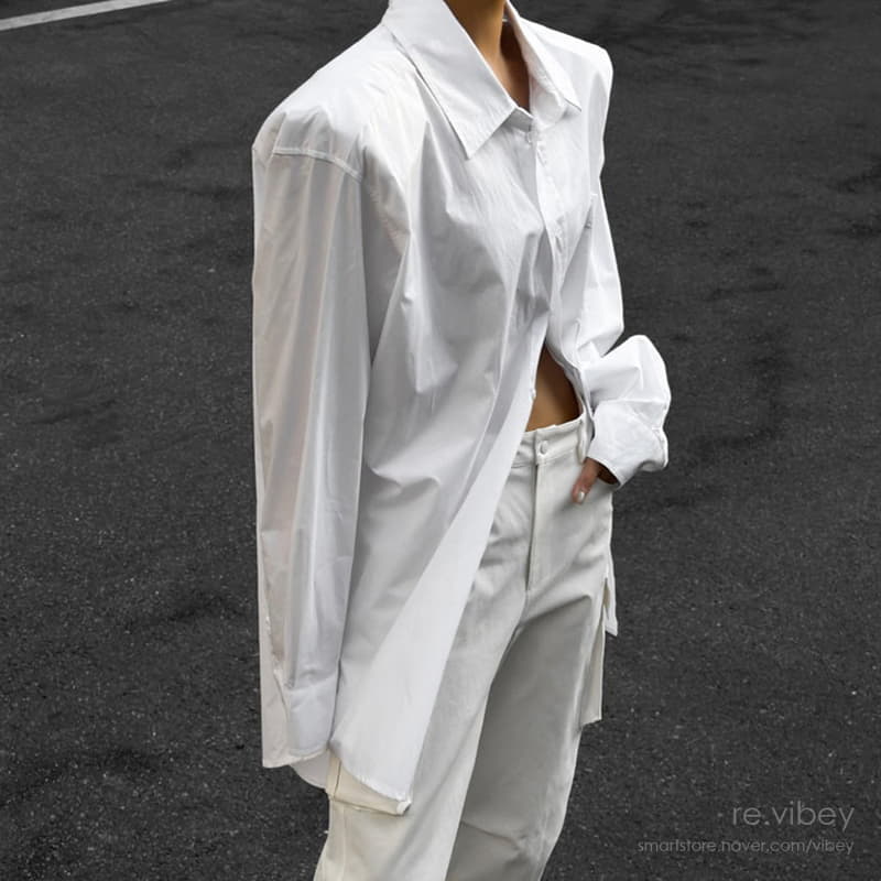 Paper Moon - Korean Women Fashion - #momslook - Maxy Obersize Pad SHOulder Button Down Shirt - 7