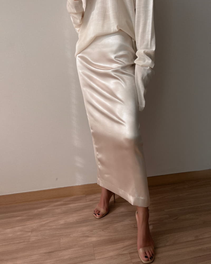 Paper Moon - Korean Women Fashion - #womensfashion - Silky Vegan Leather Maxi Pencil Skirt - 4