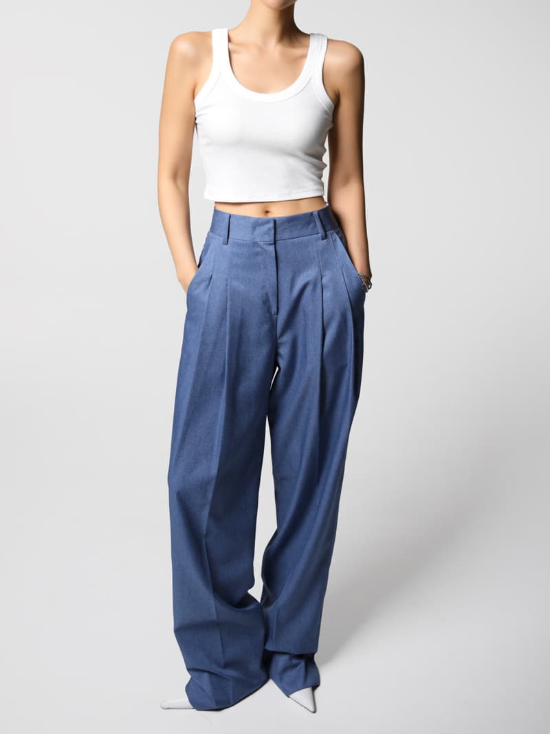 Paper Moon - Korean Women Fashion - #momslook - soft touch pin tuck wide trousers  - 11