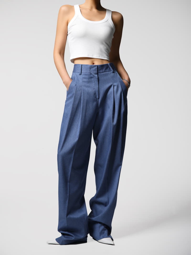 Paper Moon - Korean Women Fashion - #momslook - soft touch pin tuck wide trousers  - 9