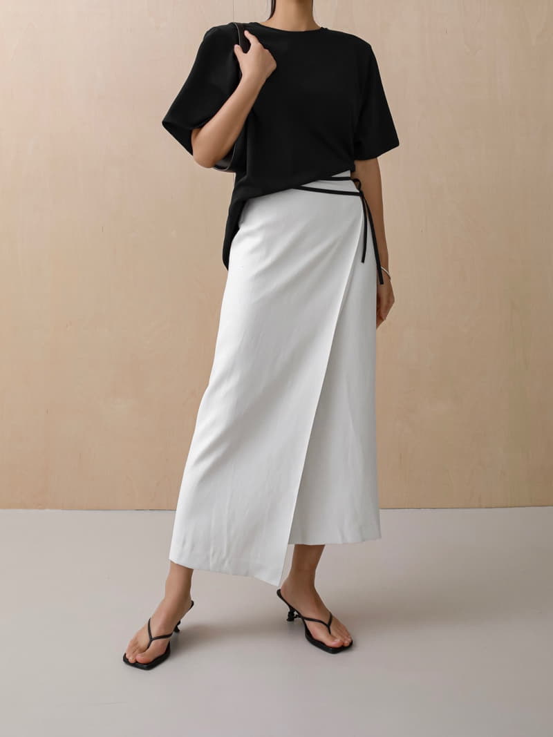 Paper Moon - Korean Women Fashion - #momslook - linen wrap pencil maxi skirt - 6
