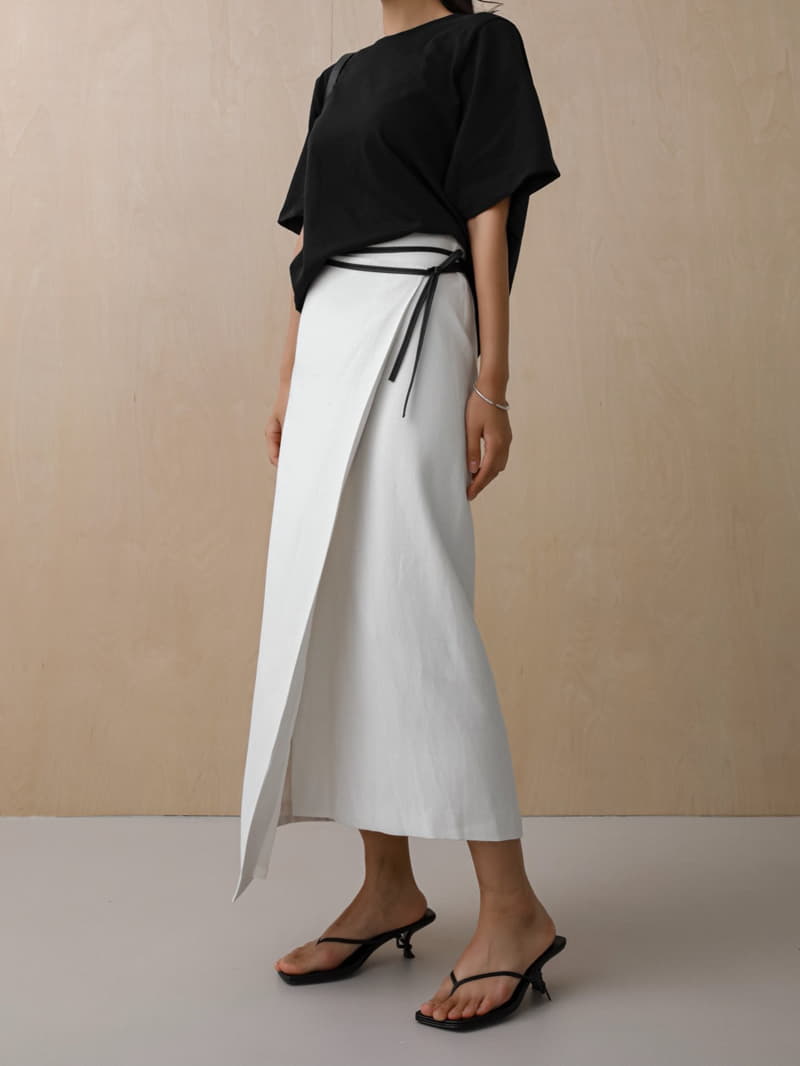 Paper Moon - Korean Women Fashion - #momslook - linen wrap pencil maxi skirt - 8