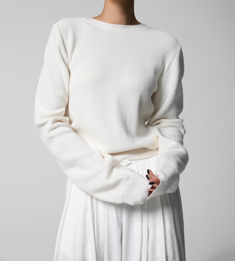 Paper Moon - Korean Women Fashion - #momslook - cotton back twist drape knit top - 3