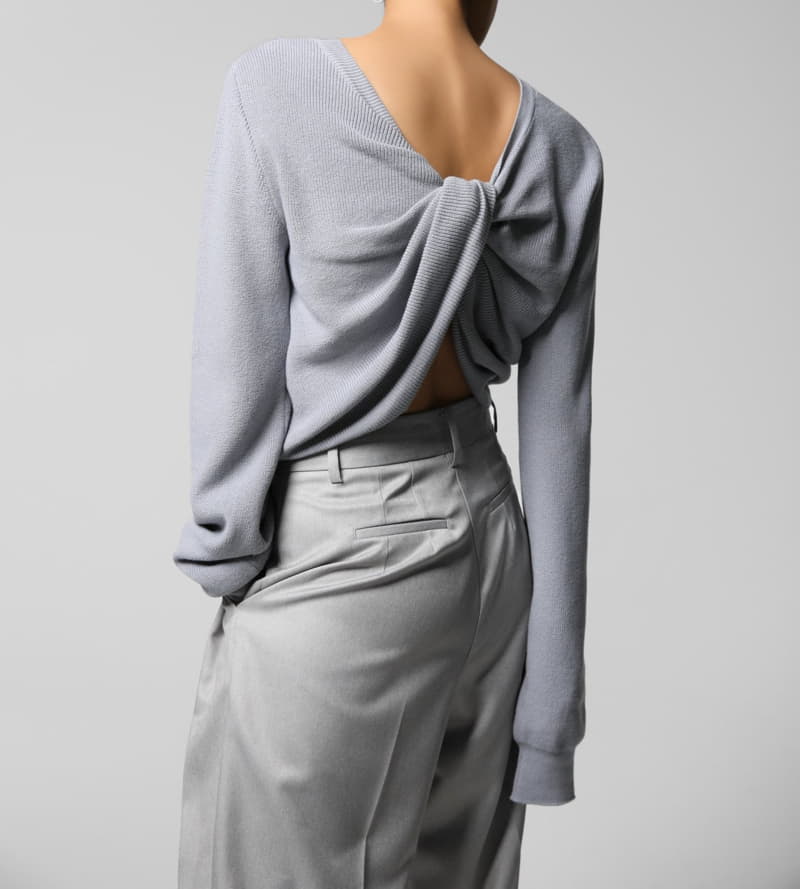 Paper Moon - Korean Women Fashion - #momslook - cotton back twist drape knit top - 9