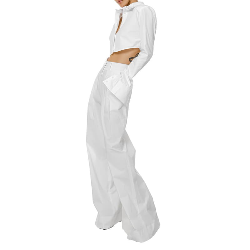 Paper Moon - Korean Women Fashion - #momslook - cotton two pin - tuck wide trousers - 6
