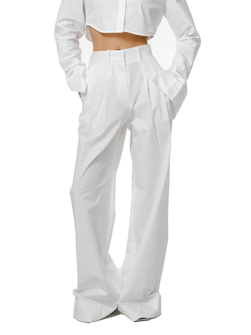 Paper Moon - Korean Women Fashion - #momslook - cotton two pin - tuck wide trousers - 8