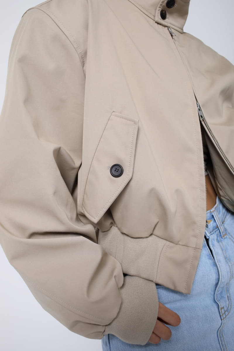 Paper Moon - Korean Women Fashion - #momslook - shoulder padded cotton harrington jacket - 6