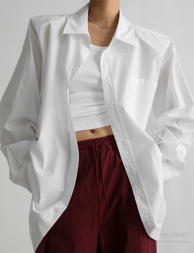 Paper Moon - Korean Women Fashion - #pursuepretty - Maxy Obersize Pad SHOulder Button Down Shirt