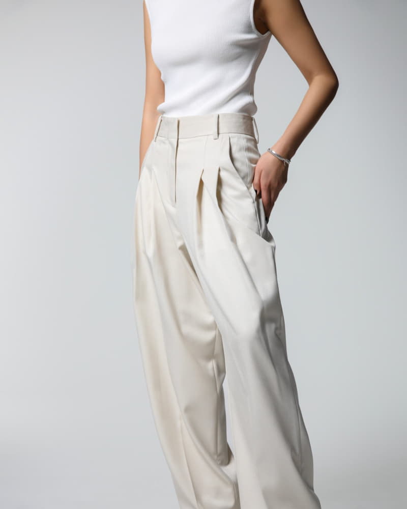 Paper Moon - Korean Women Fashion - #pursuepretty - soft touch pin tuck wide trousers 