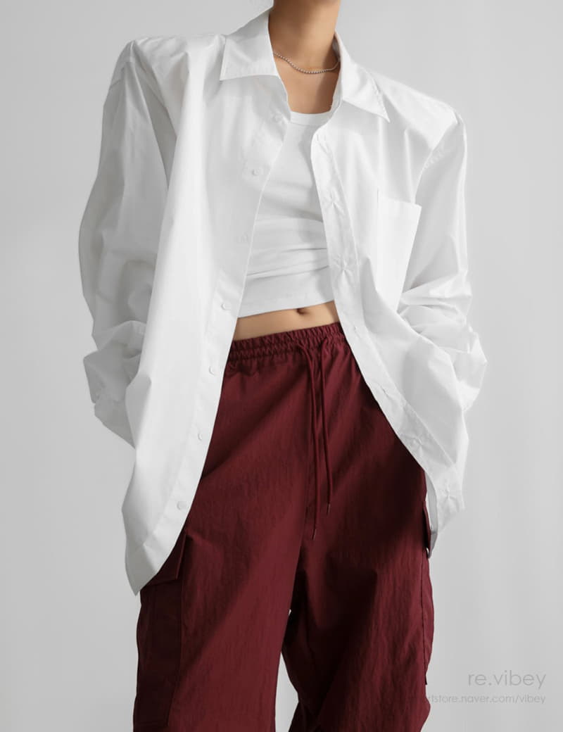 Paper Moon - Korean Women Fashion - #restrostyle - Maxy Obersize Pad SHOulder Button Down Shirt - 2